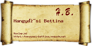 Hangyási Bettina névjegykártya